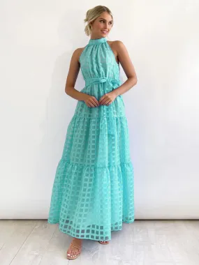 New Fashion Solid Color Halter Neck Dress
