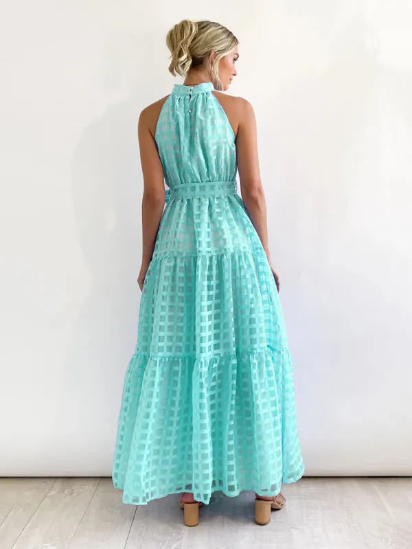 New Fashion Solid Color Halter Neck Dress
