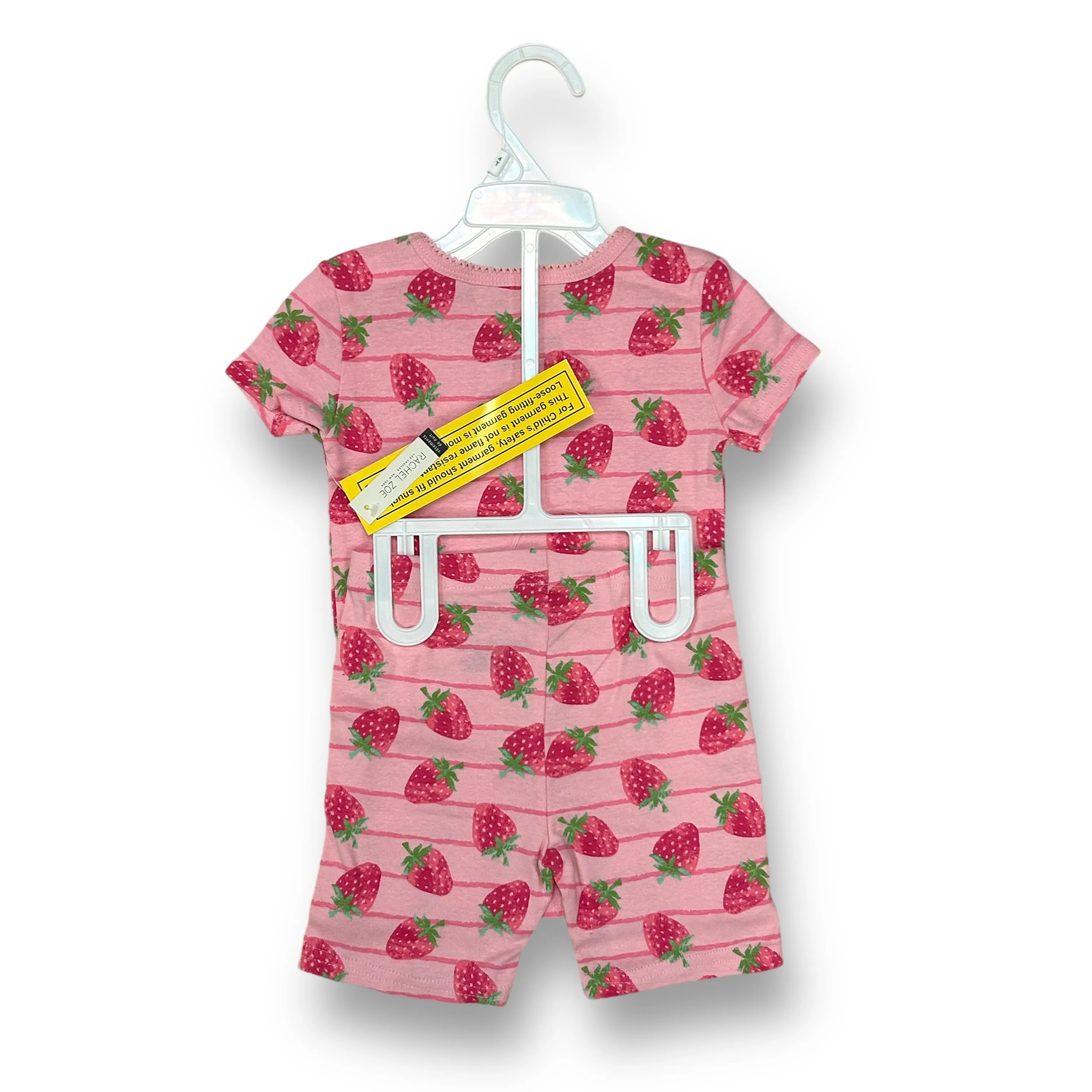 NEW! Girls Rachel Zoe Size 4T Pink Strawberry Print 2-Pc Pajamas