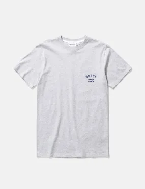 Norse Projects Niels Ivy Wave Logo T-Shirt - Light Grey Melange