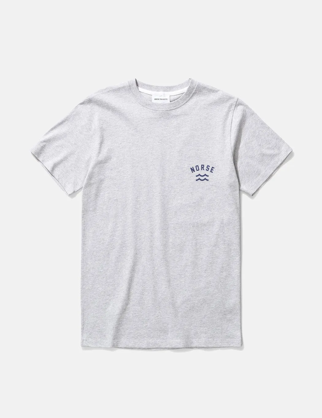 Norse Projects Niels Ivy Wave Logo T-Shirt - Light Grey Melange