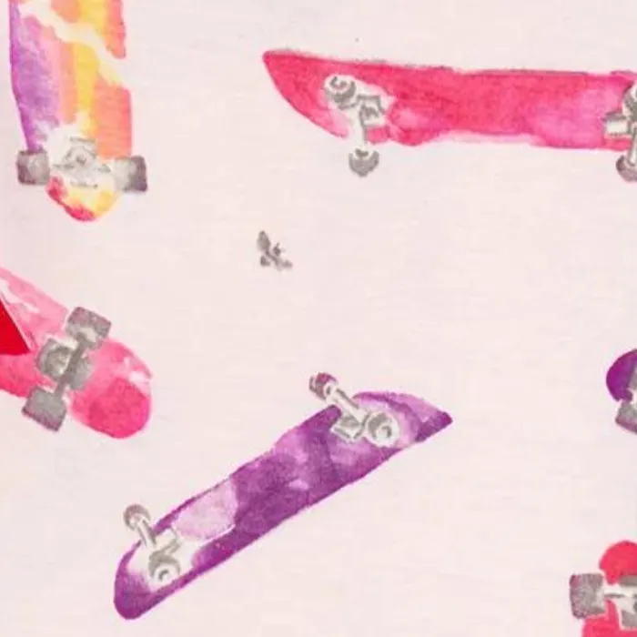 Organic Toddler Skateboard Pajamas - Pink