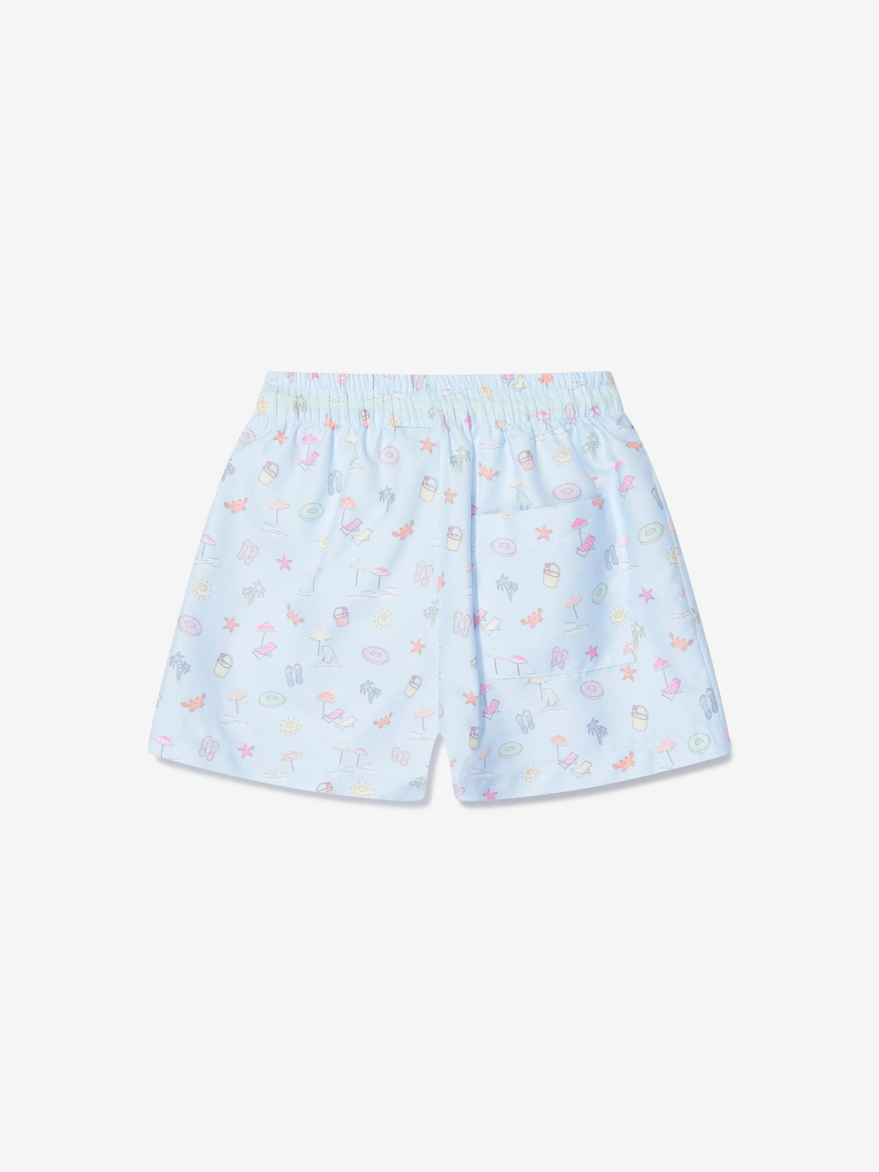 Paz Rodriguez Boys Summer Print Swim Shorts in Blue