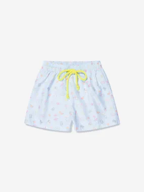 Paz Rodriguez Boys Summer Print Swim Shorts in Blue