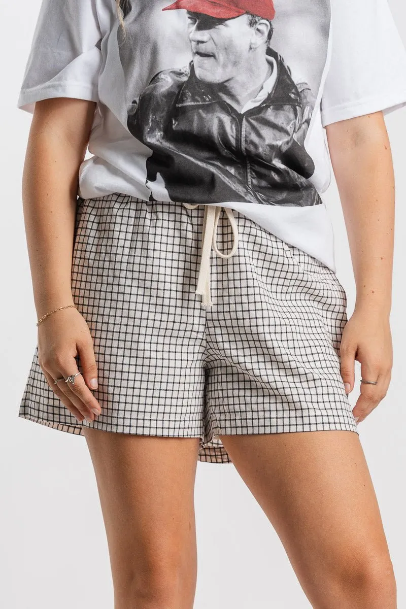 Plaid boxer shorts ivory/black
