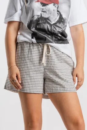 Plaid boxer shorts ivory/black