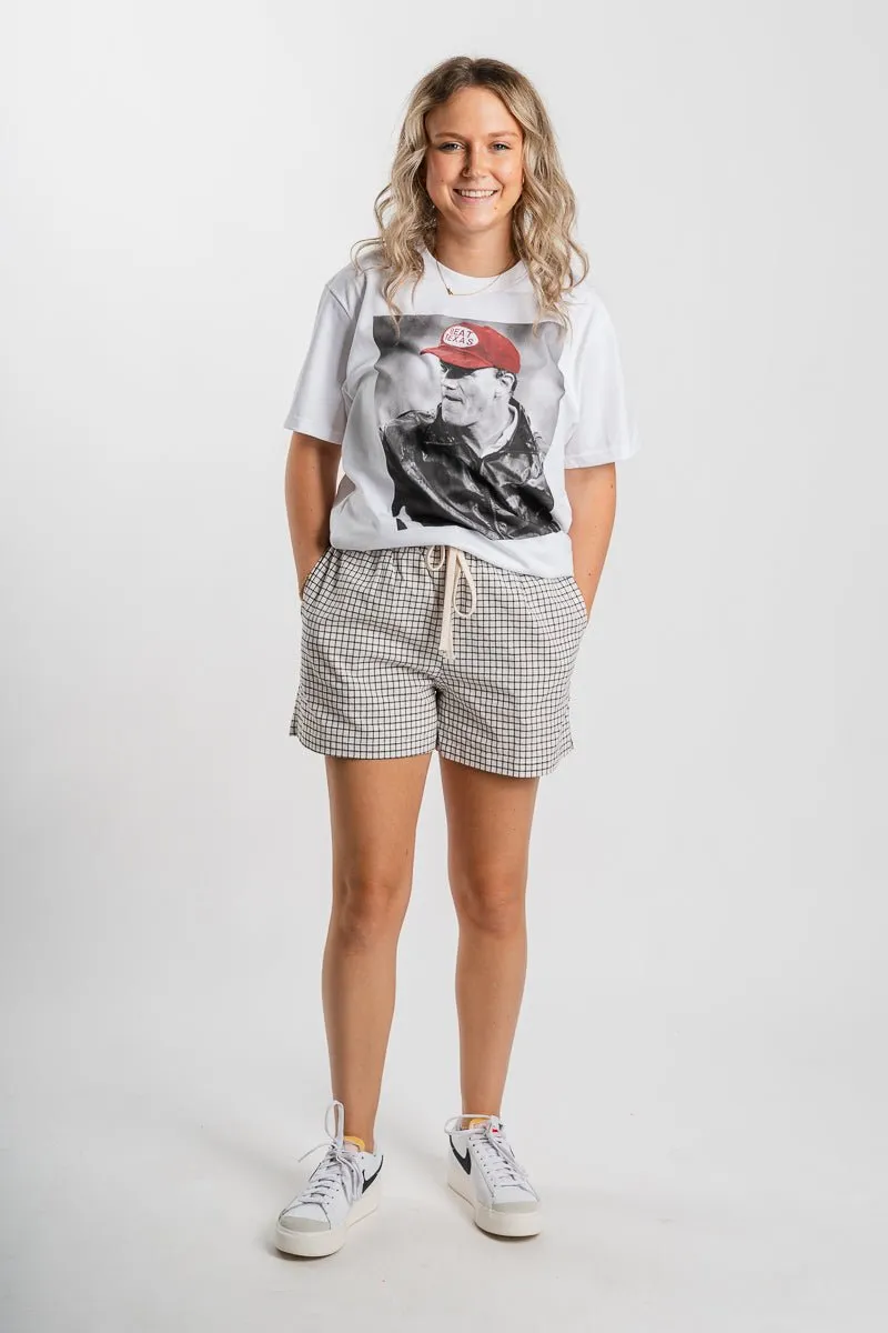 Plaid boxer shorts ivory/black