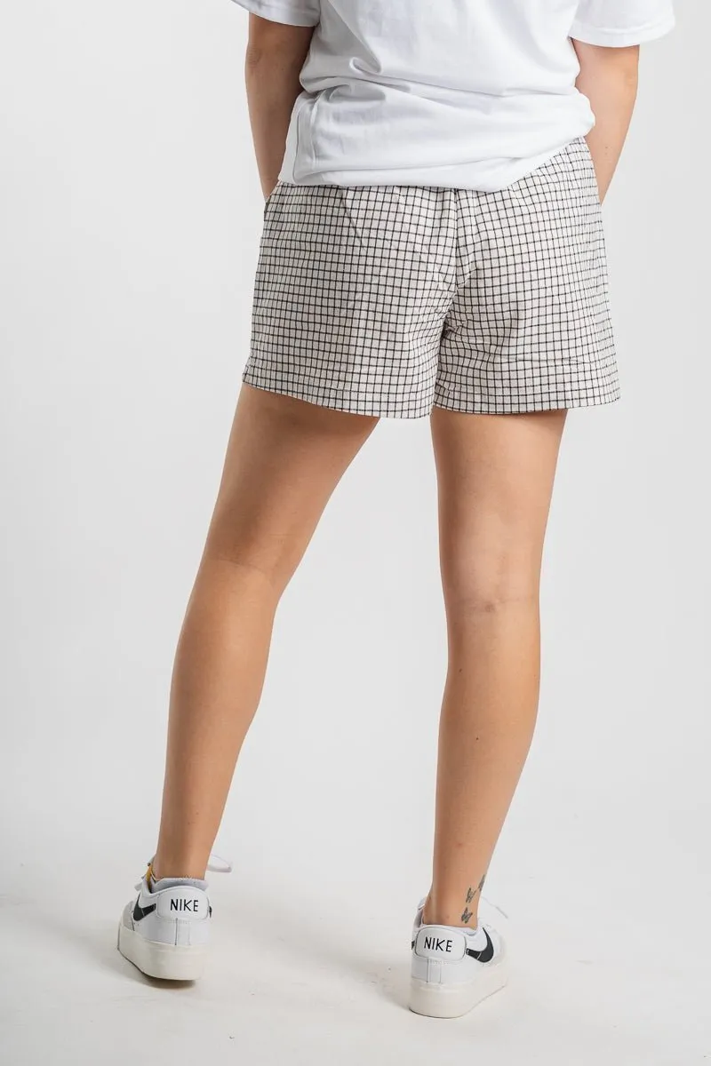Plaid boxer shorts ivory/black