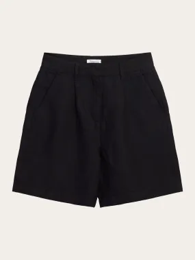 POSEY wide high-rise linen shorts - GOTS/Vegan - Black Jet