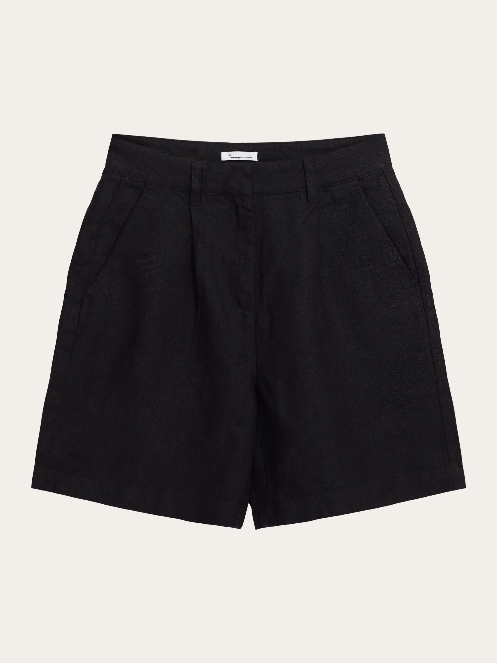 POSEY wide high-rise linen shorts - GOTS/Vegan - Black Jet