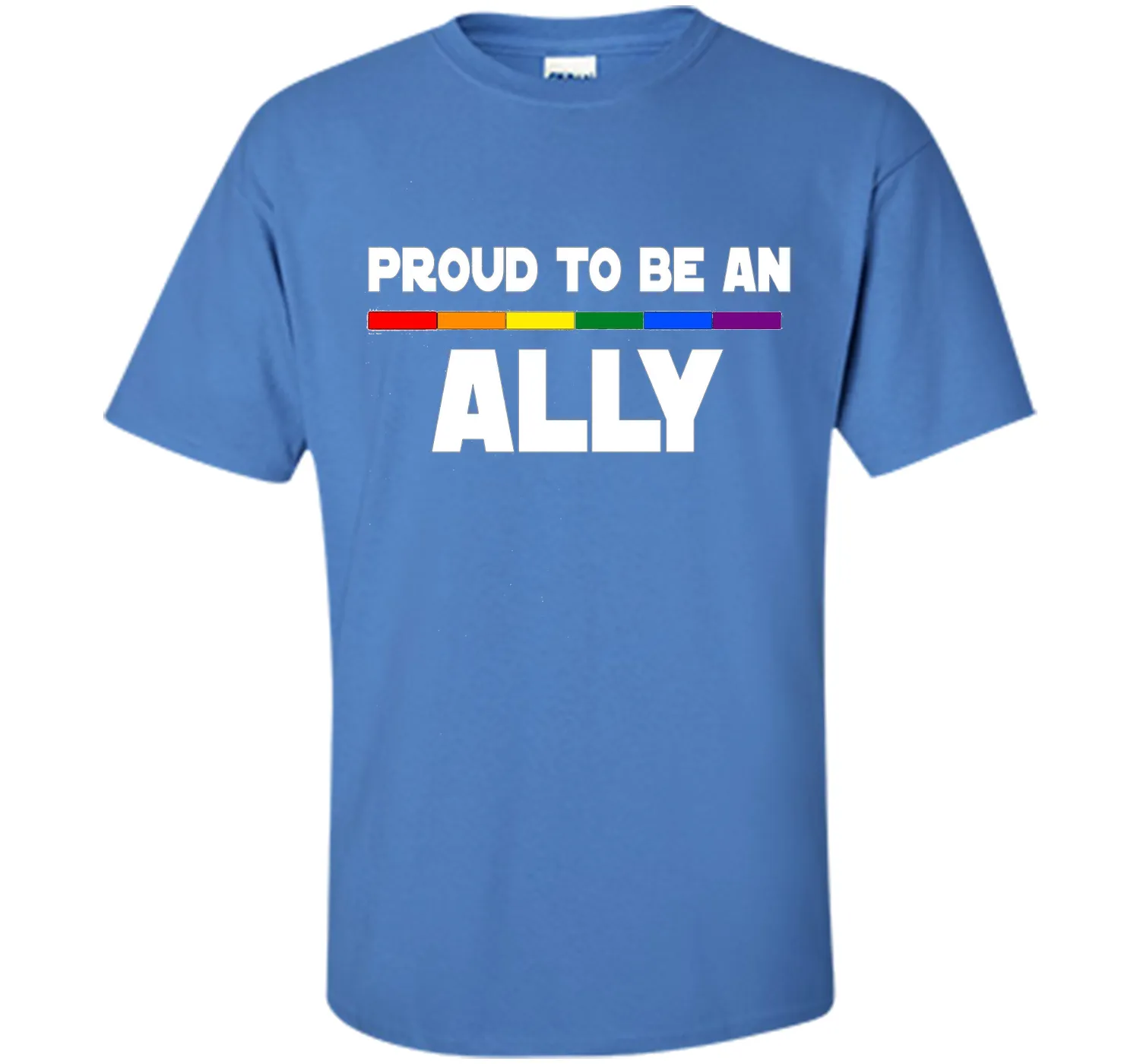 Proud to be ALLY LGBT Pride Supporter Rainbow Flag T-shirt