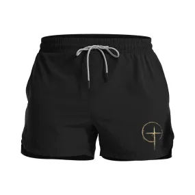 Simple Cross Graphic Shorts