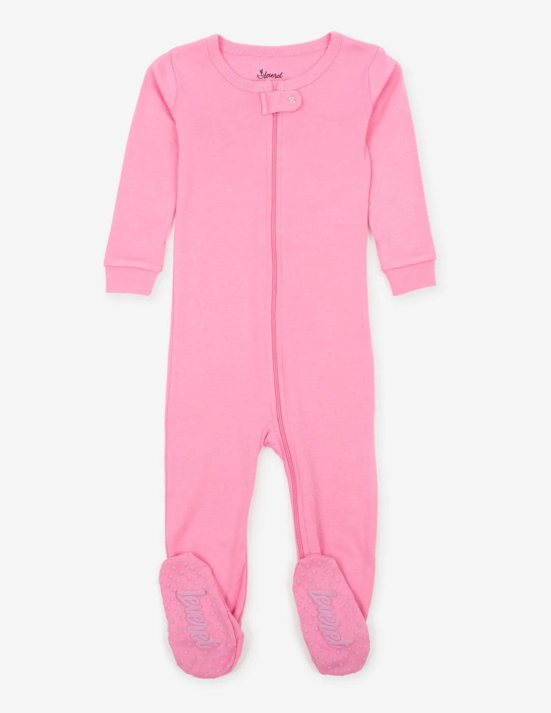 Solid Color Pink Footed Pajamas