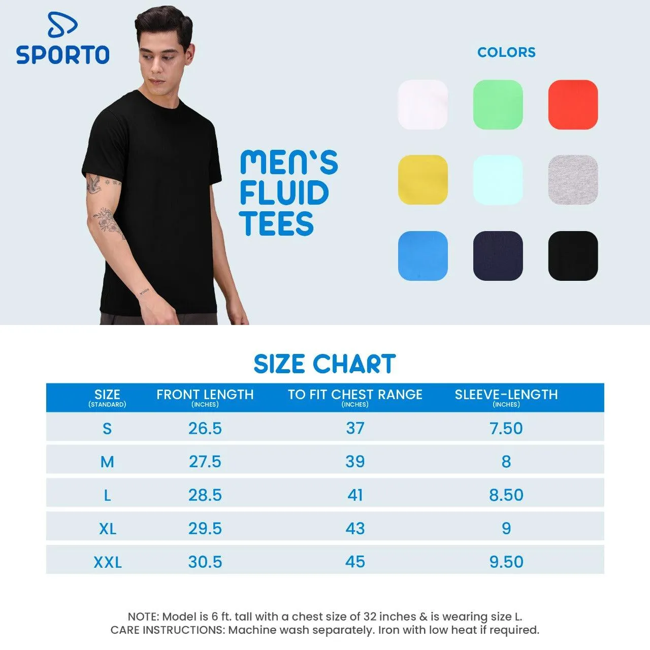 Sporto Men's Round Neck Cotton Tee Pack of - 3 (Pink   Ocean   Mimosa)