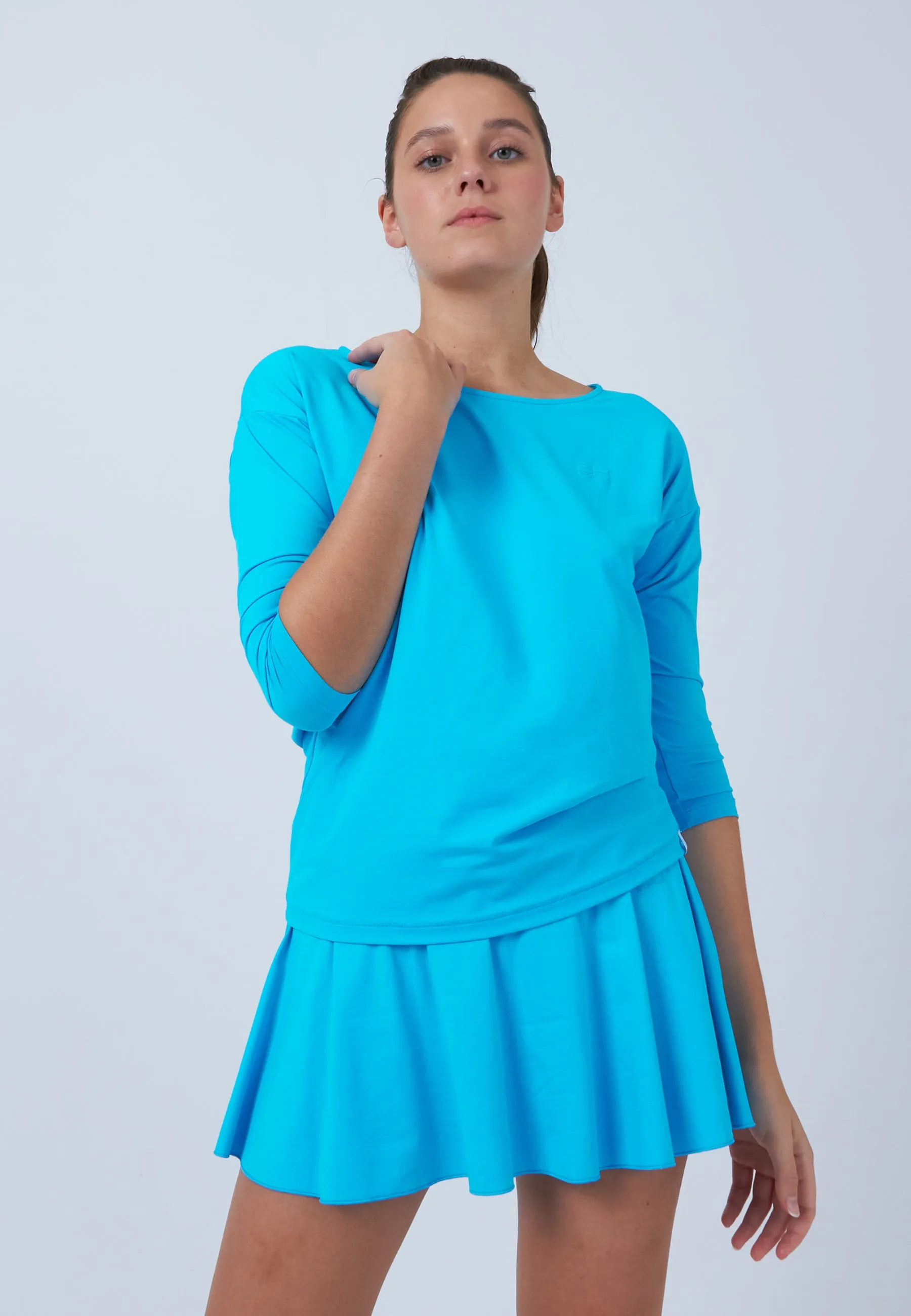 Tennis 3/4 Loose Fit Shirt, turquoise new