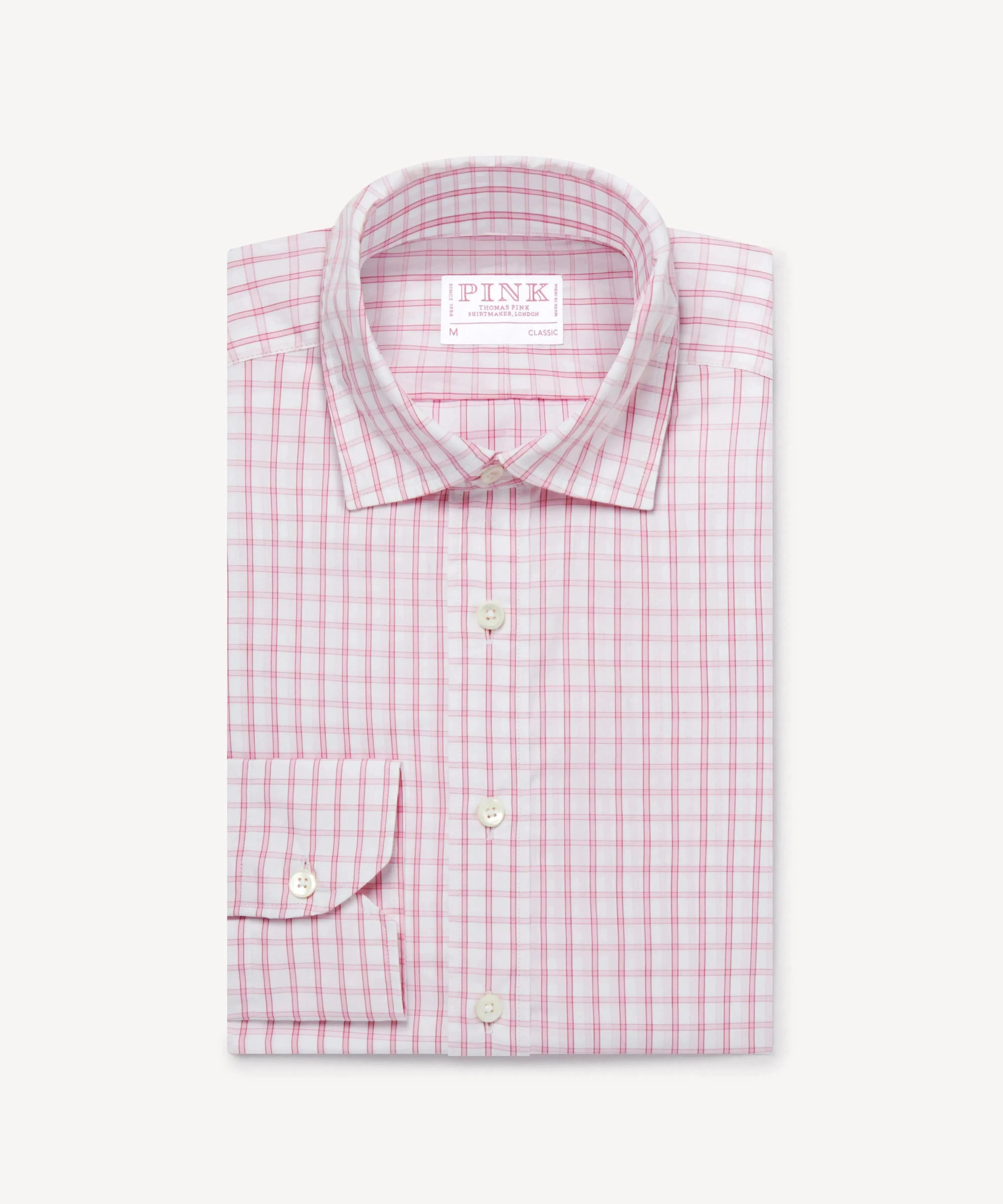 Thomas Pink Classic Fit Smart Casual Windowpane Check Shirt