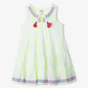 Tiered Dress - Neon Yellow