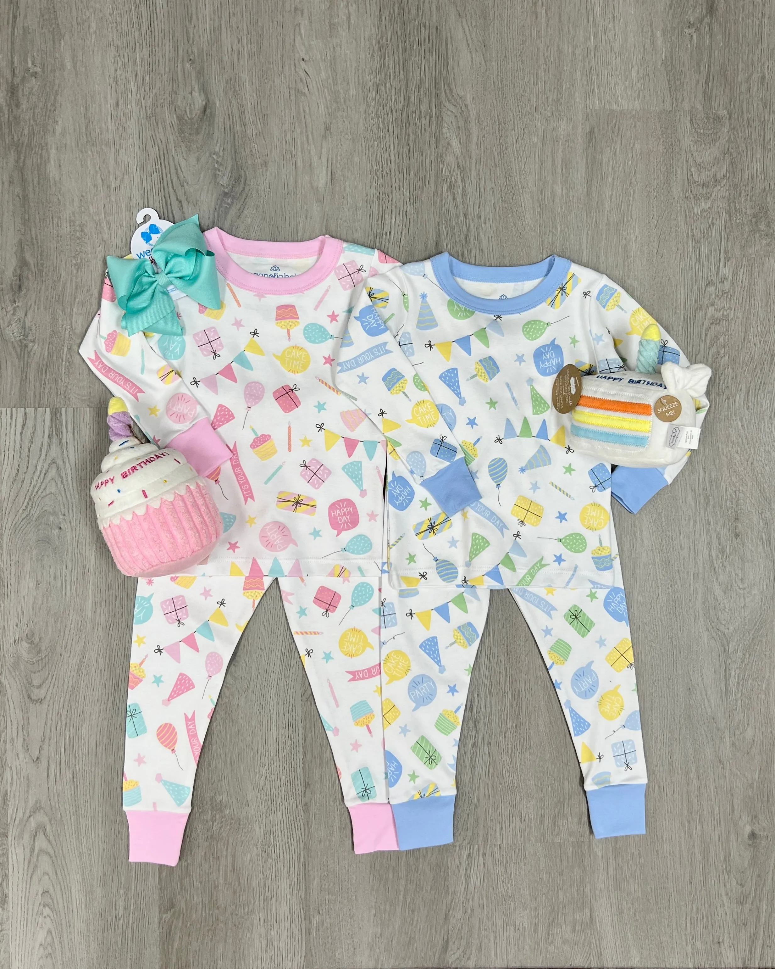 Time to Celebrate Pink Toddler Long Pajamas