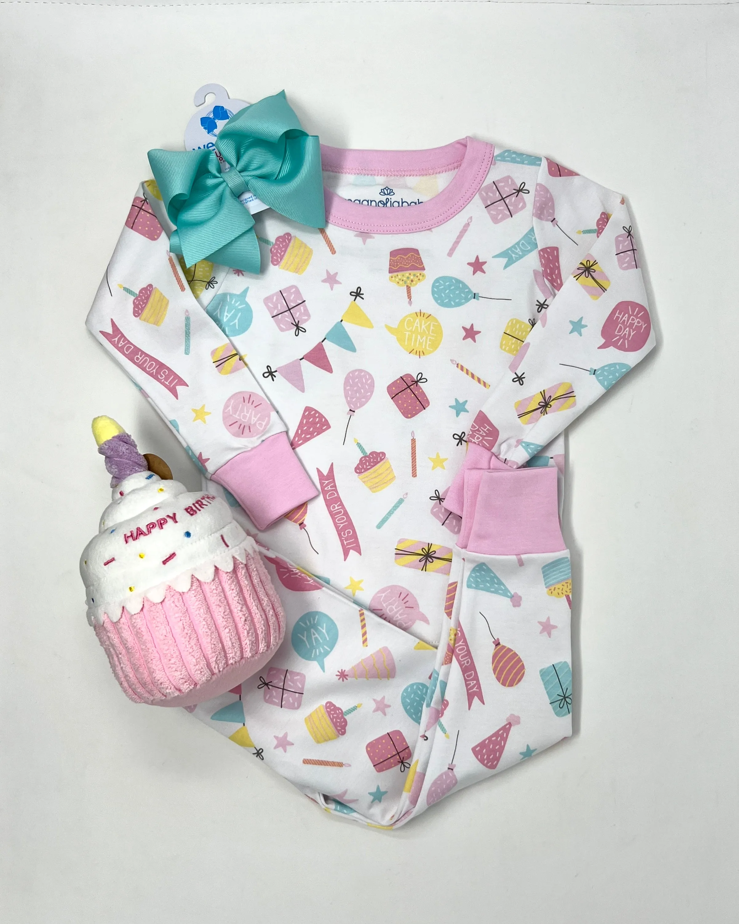 Time to Celebrate Pink Toddler Long Pajamas