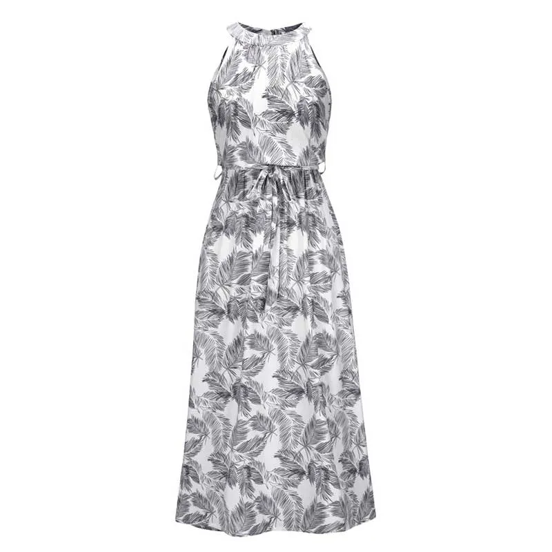 Vintag Floral Sleeveless Long Dress