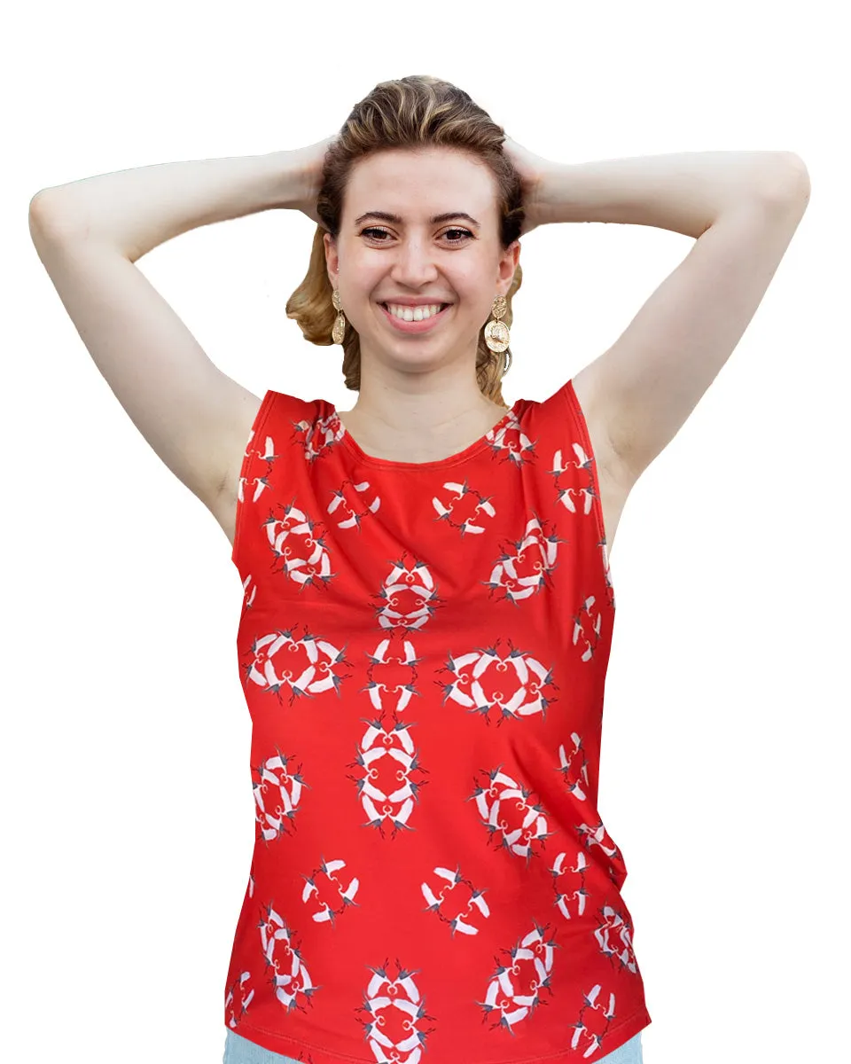 White Egret Love Dance Loose Tank Top Long