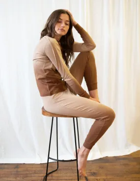 Women's Beige Ombré Tie Dye Cotton Pajamas