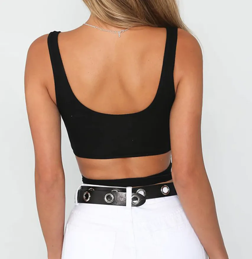 Women's Summer Buttoned Cropped Top
