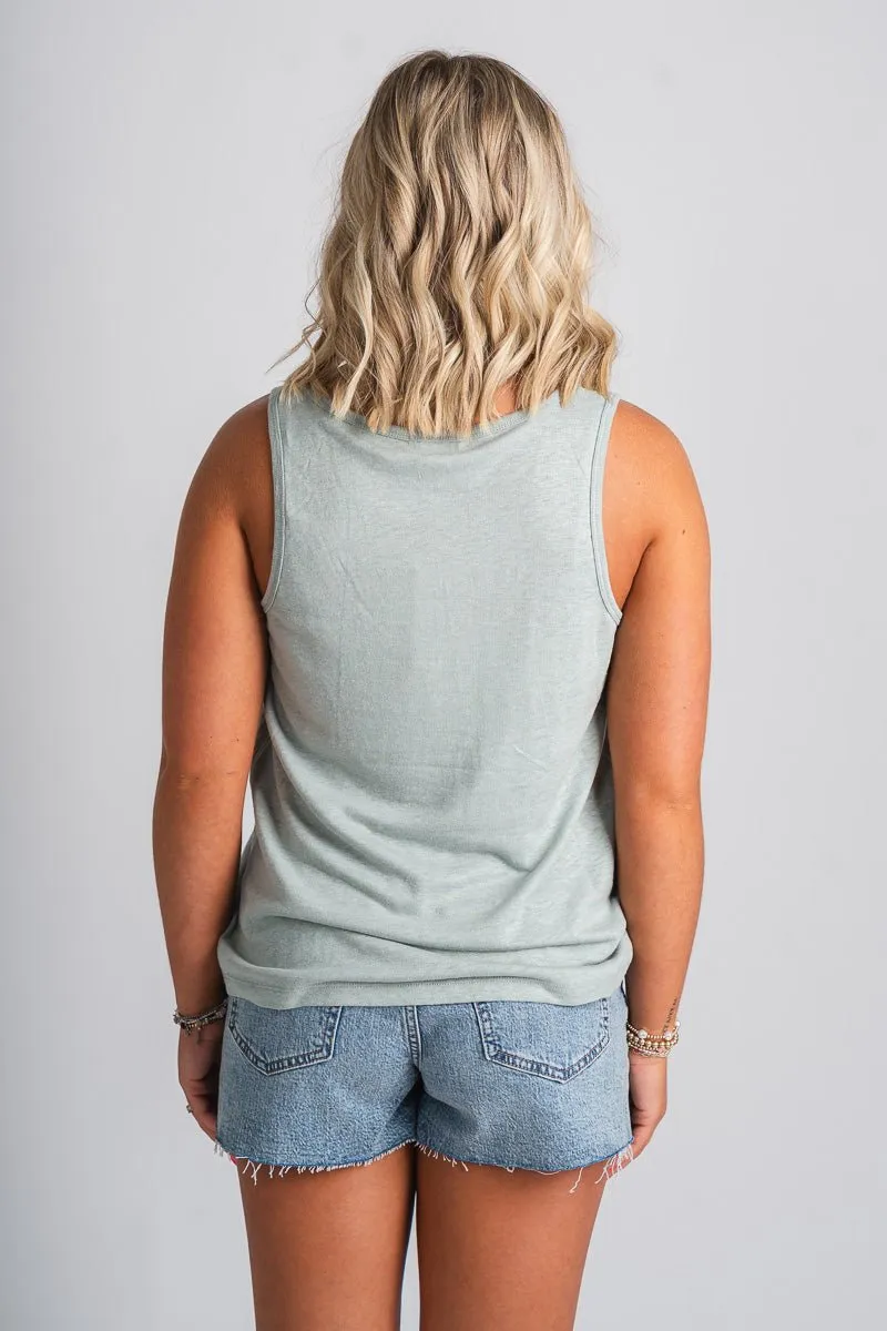 Z Supply Pamino tank top harbor gray