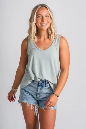 Z Supply Pamino tank top harbor gray