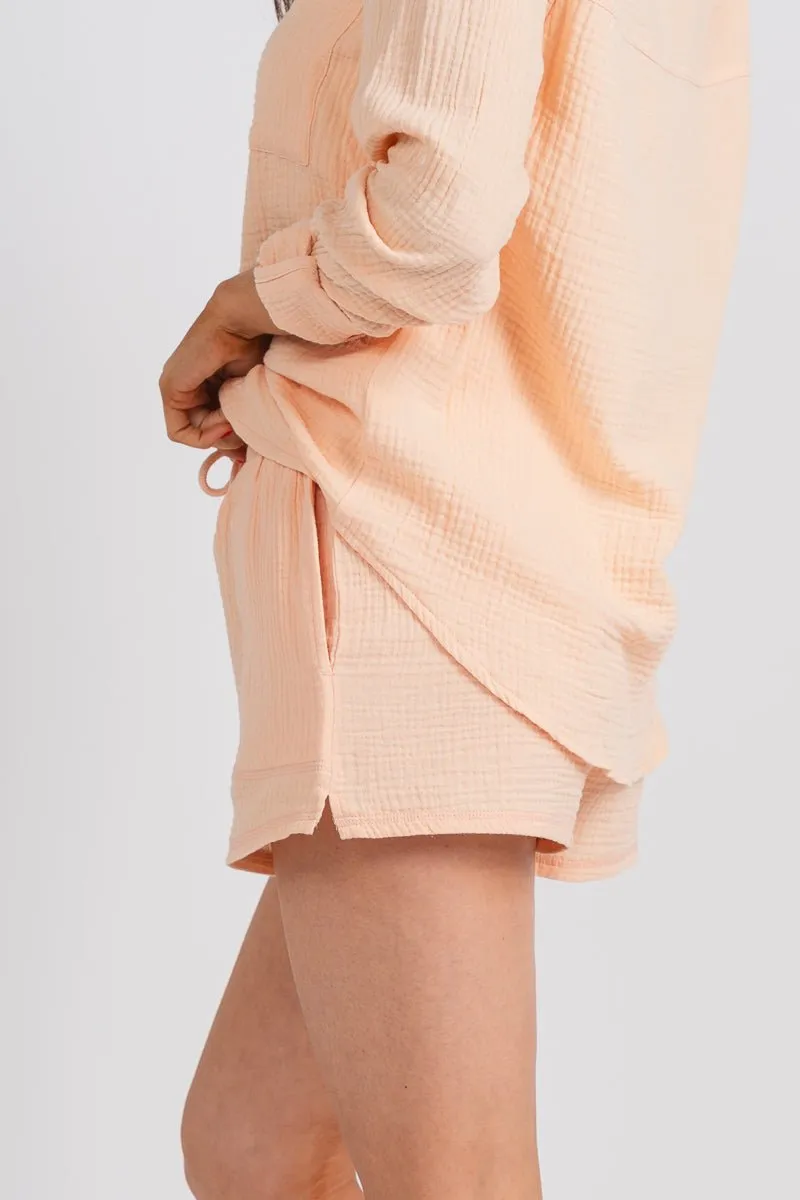Z Supply sunny gauze shorts grapefruit